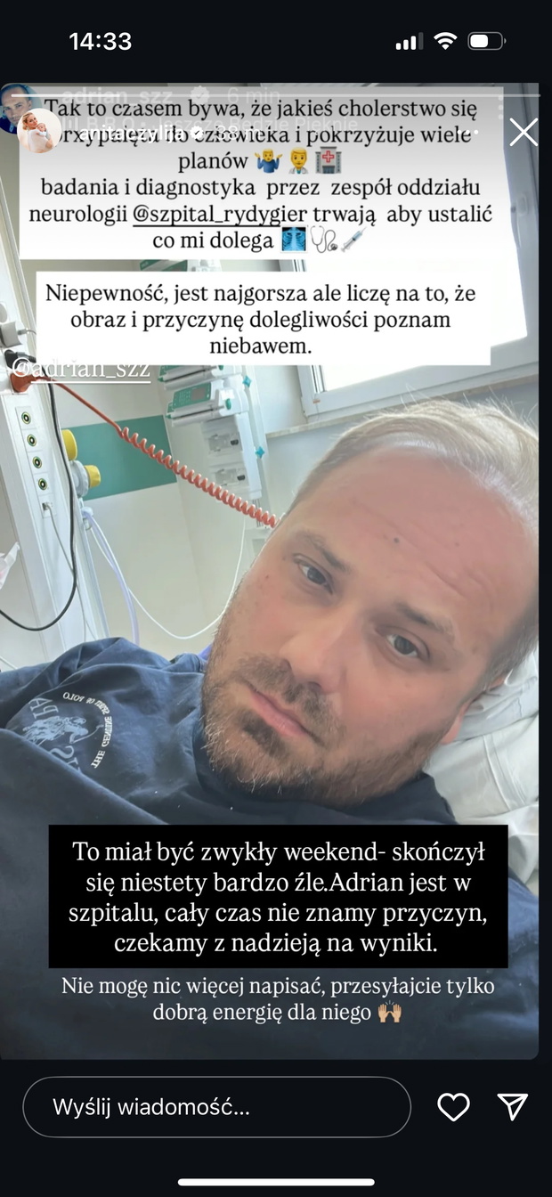 Adrian ze Ślubu od pierwszego wejrzenia trafił do szpitala