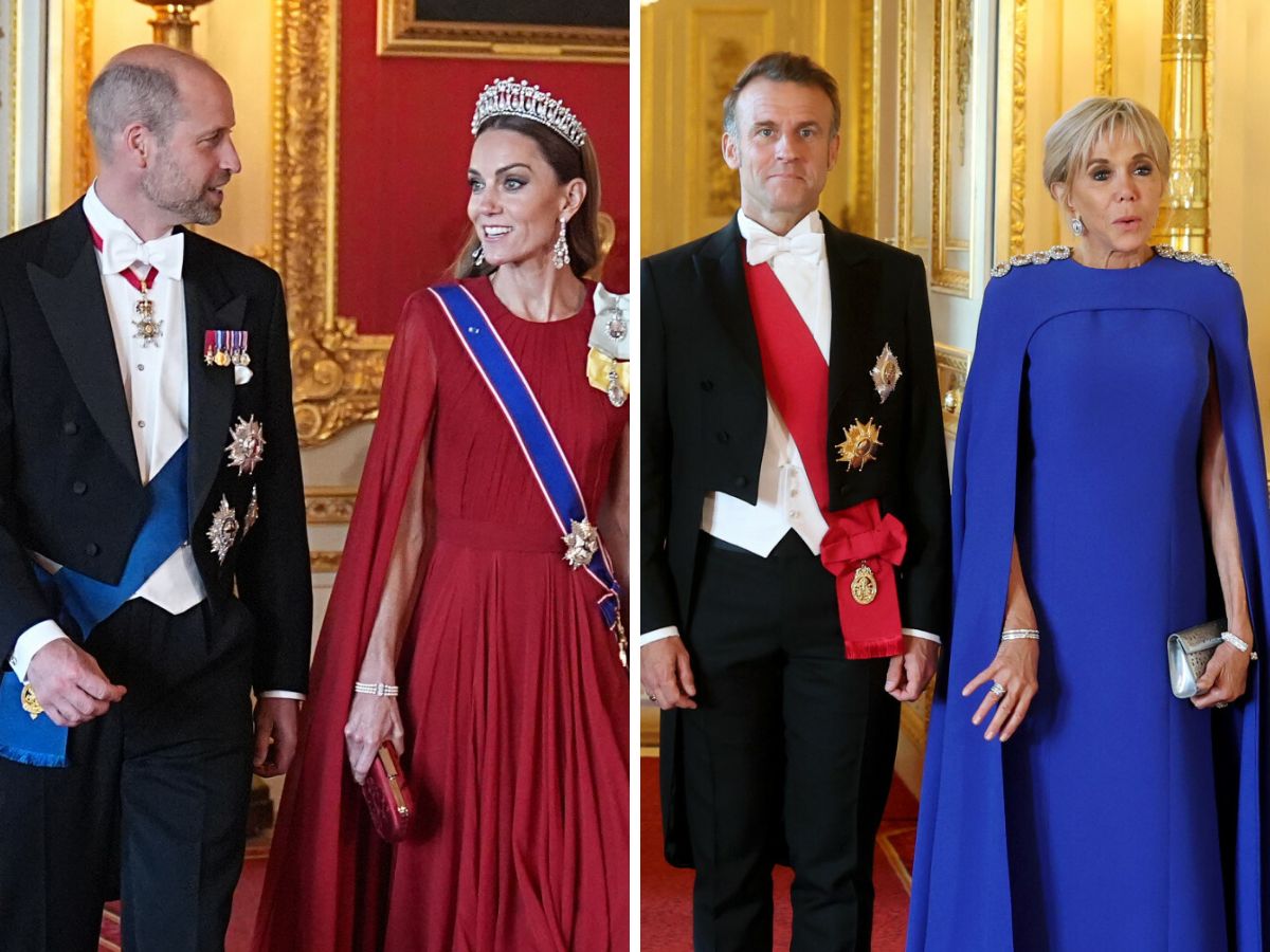 Księżna Kate i książę William podczas wizyty prezydenta Macrona z wizytą w Wielkiej Brytanii