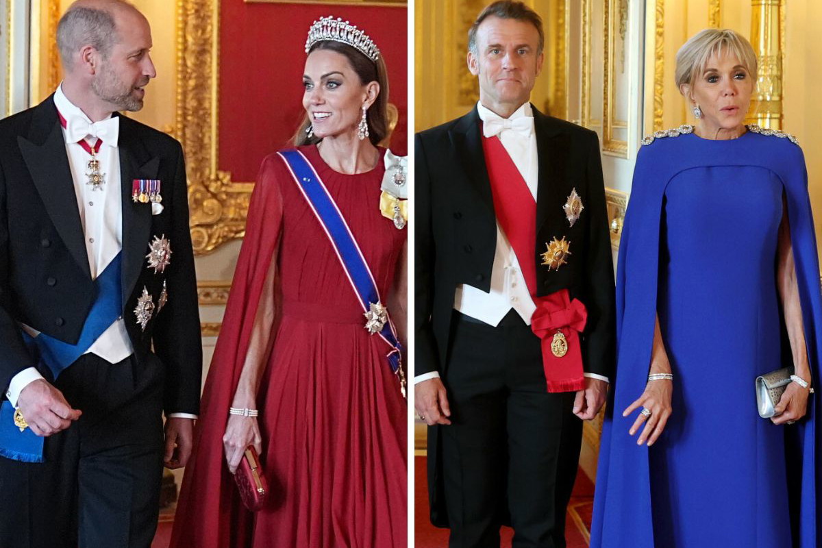 Księżna Kate i książę William podczas wizyty prezydenta Macrona z wizytą w Wielkiej Brytanii