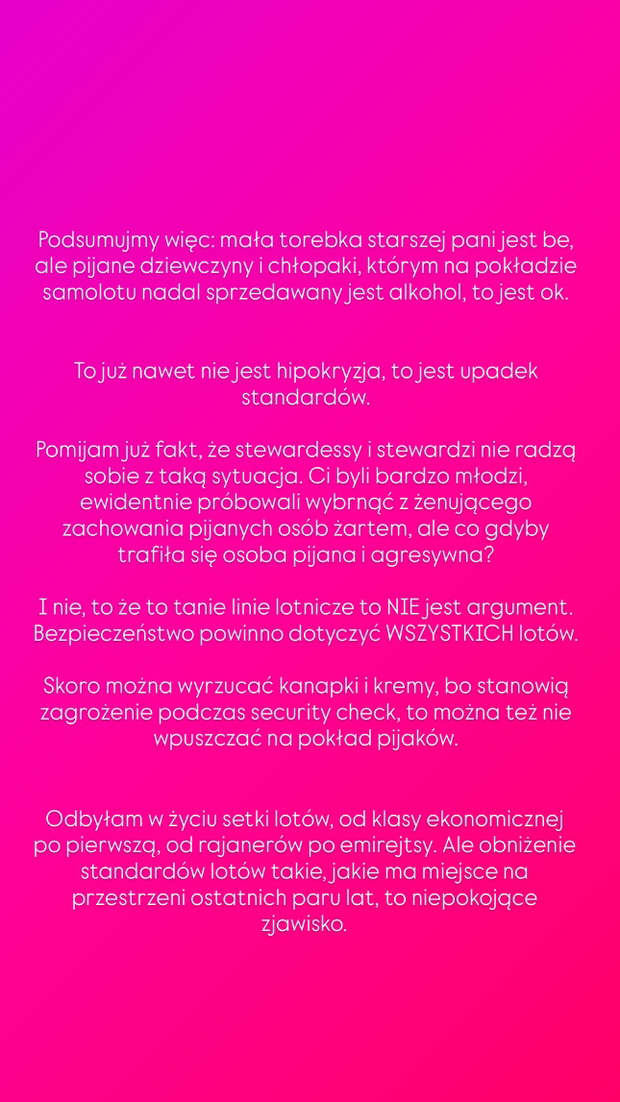 Dantejskie sceny na pokładzie samolotu! Sandra Hajduk grzmi po tym, co tam zobaczyła