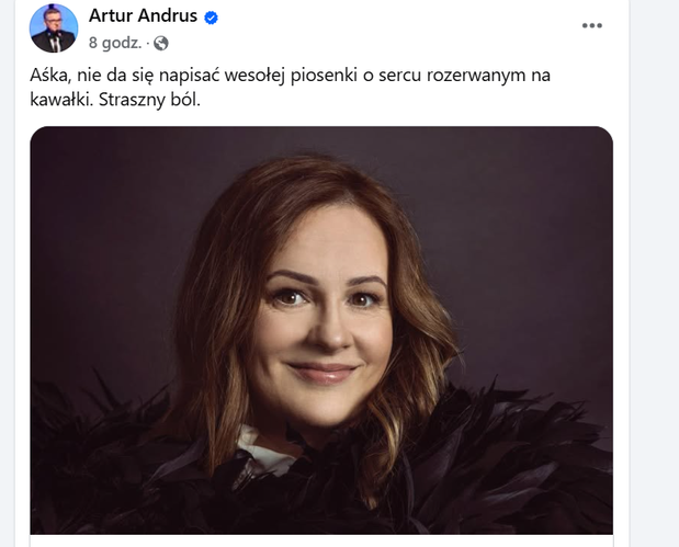 Rozrywający serce wpis Artura Andrusa po śmierci Joanny Kołaczkowskiej