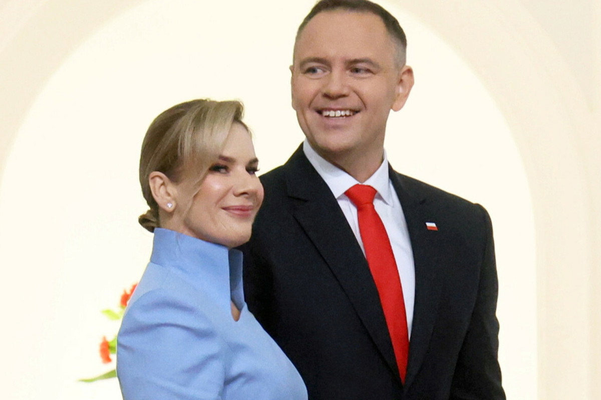 Karol Nawrocki i Marta Nawrocka podczas zaprzysiężenia na prezydenta