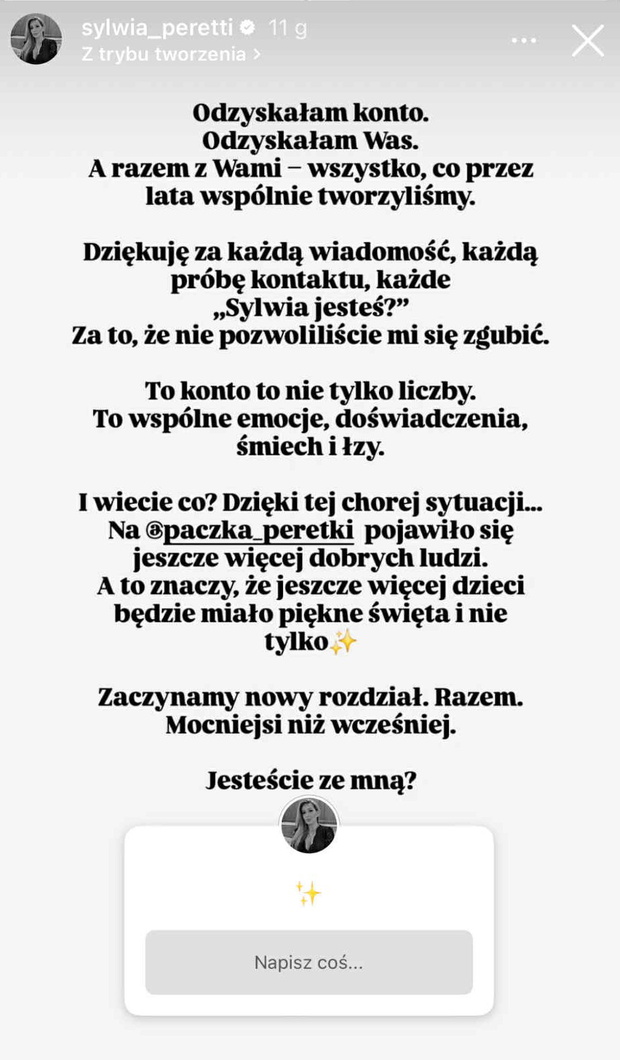 Sylwia Peretti nagle przekazała radosne wieści i ogłasza. „Zaczynamy nowy rozdział”