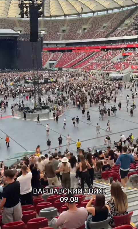 Dantejskie sceny podczas koncertu białoruskiego rapera w Warszawie