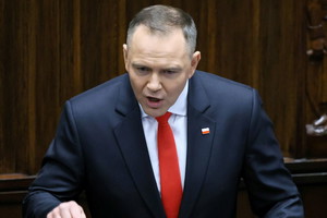 Karol Nawrocki wyszedł do manifestujących przed Sejmem