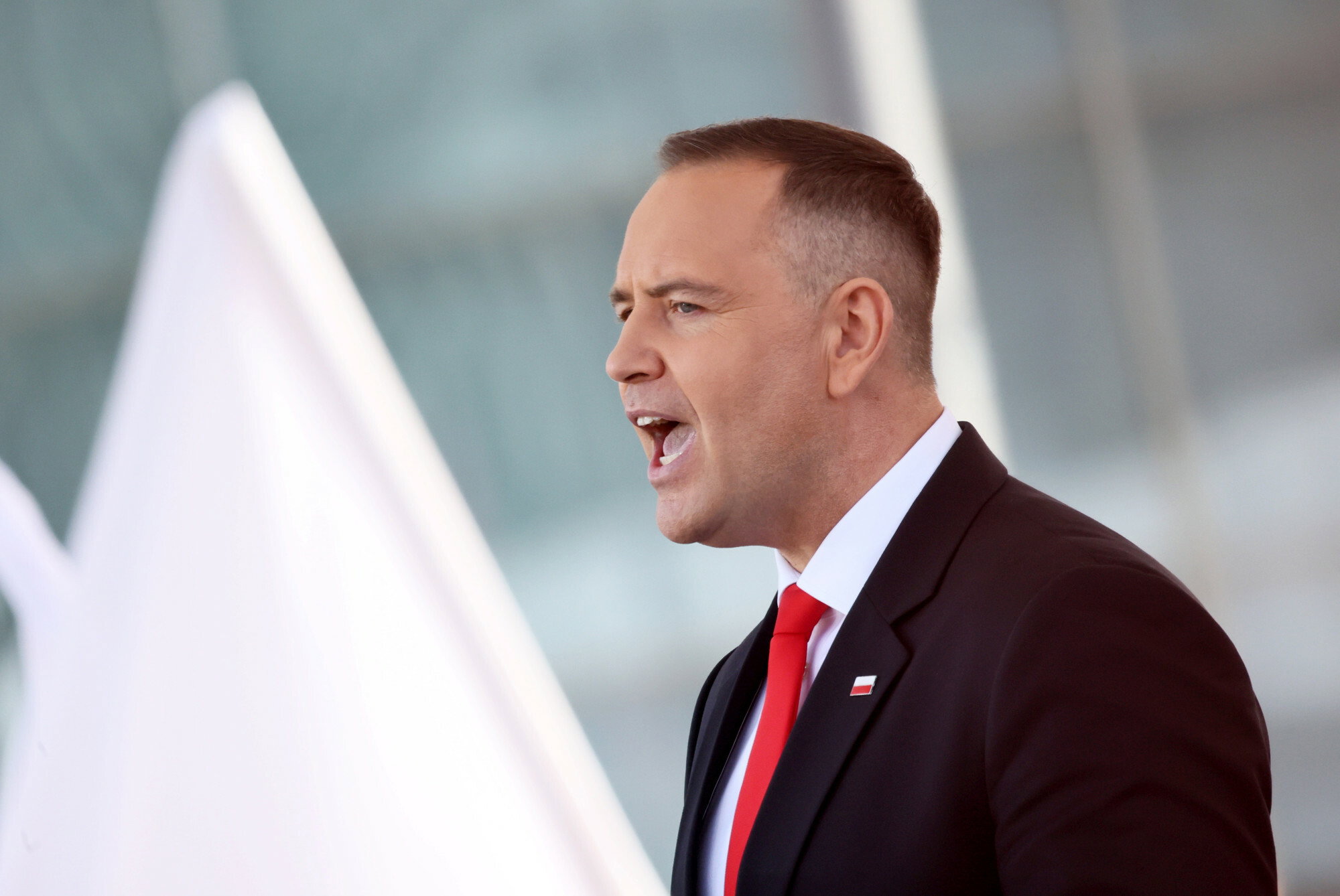 Karol Nawrocki z okna Belwederu: „Będę wychodził za pół godziny!”