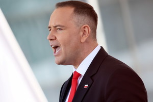 Karol Nawrocki z okna Belwederu: „Będę wychodził za pół godziny!”