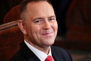 Karol Nawrocki w drodze na mszę nagle zatrzymał samochód pod stadionem Legii.