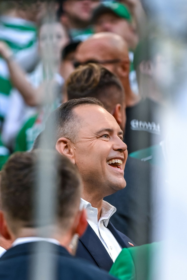 Prezydent Karol Nawrocki na meczu Lechii Gdańsk