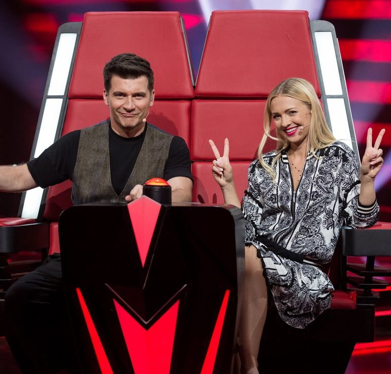 Tomasz Kammel i Barbara Kurdej-Szatan w The Voice Kids