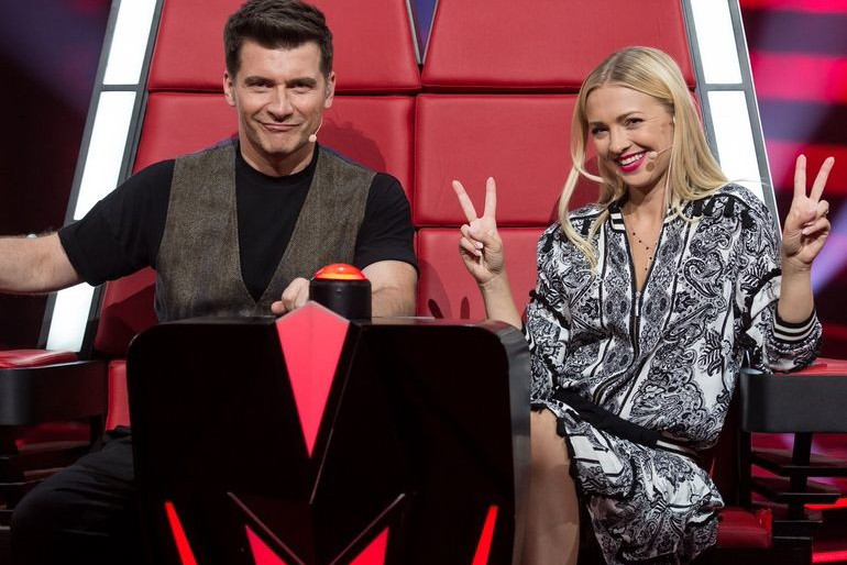 Tomasz Kammel i Barbara Kurdej-Szatan w The Voice Kids