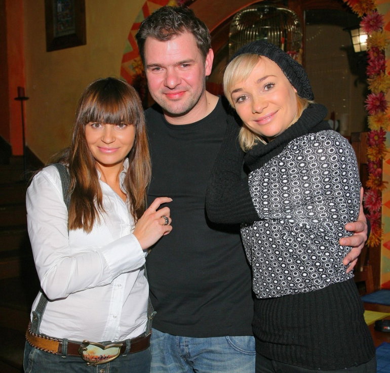 Dorota Deląg, Tomasz Karolak i Sonia Bohosiewicz na spotkaniu prasowym w 2008 roku