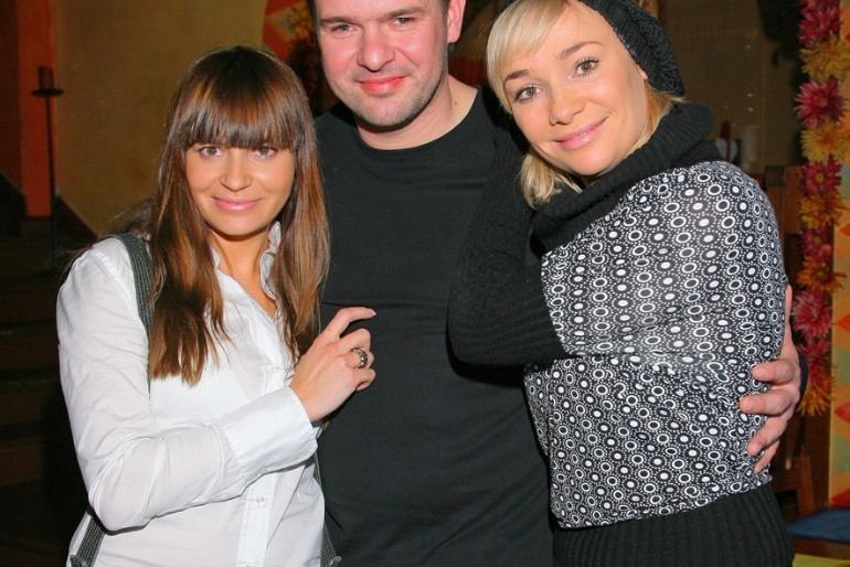 Dorota Deląg, Tomasz Karolak i Sonia Bohosiewicz na spotkaniu prasowym w 2008 roku