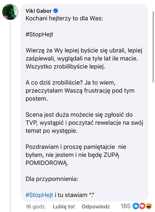 Viki Gabor zaśpiewała na koncercie TVP, a w sieci zawrzało