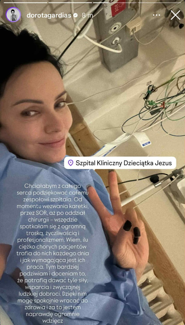 Dorota Gardias trafiła do szpitala