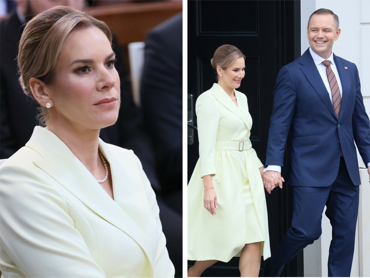 Marta Nawrocka w najmodniejszym kolorze sezonu. Tak prezentowała się drugiego dnia Dożynek Prezydenckich