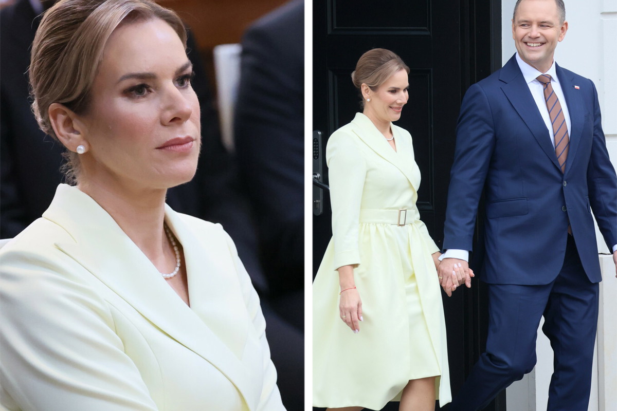 Marta Nawrocka w najmodniejszym kolorze sezonu. Tak prezentowała się drugiego dnia Dożynek Prezydenckich