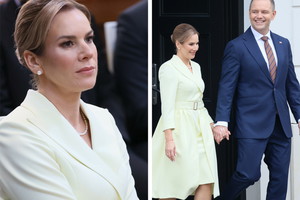 Marta Nawrocka w najmodniejszym kolorze sezonu. Tak prezentowała się drugiego dnia Dożynek Prezydenckich