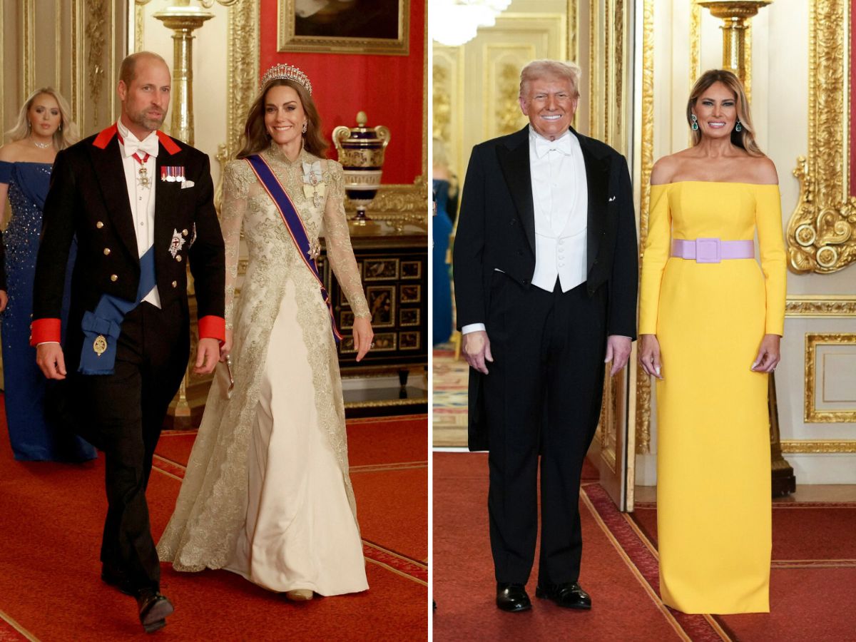 Imponujący bankiet w Windsorze. Księżna Kate znów zachwyciła, ale spójrzcie na kreację Melania Trump