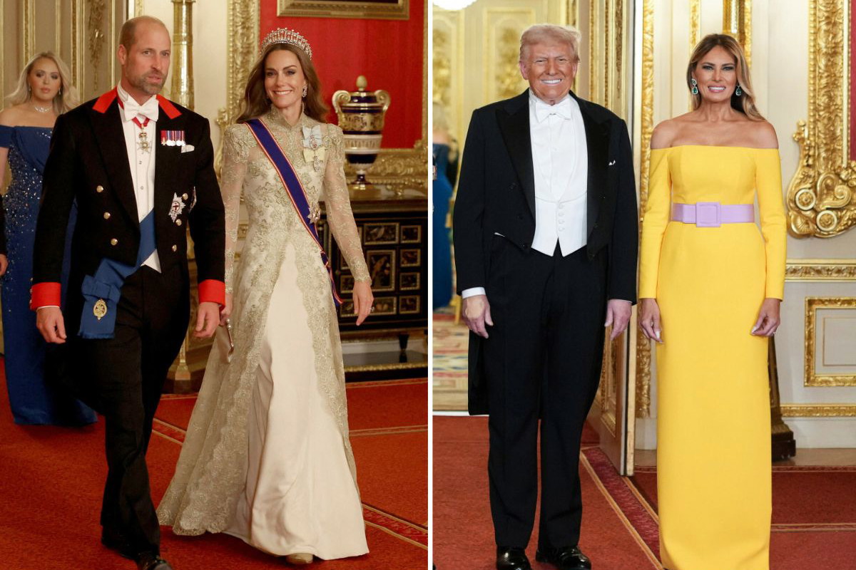 Imponujący bankiet w Windsorze. Księżna Kate znów zachwyciła, ale spójrzcie na kreację Melania Trump
