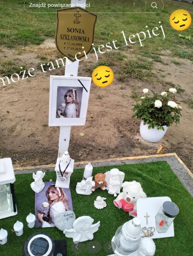 Grób Soni Szklanowskiej fot. TikTok @piter2456