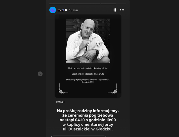 Nie żyje Jacek Wójcik. TTV przekazało szczegóły dotyczące pogrzebum