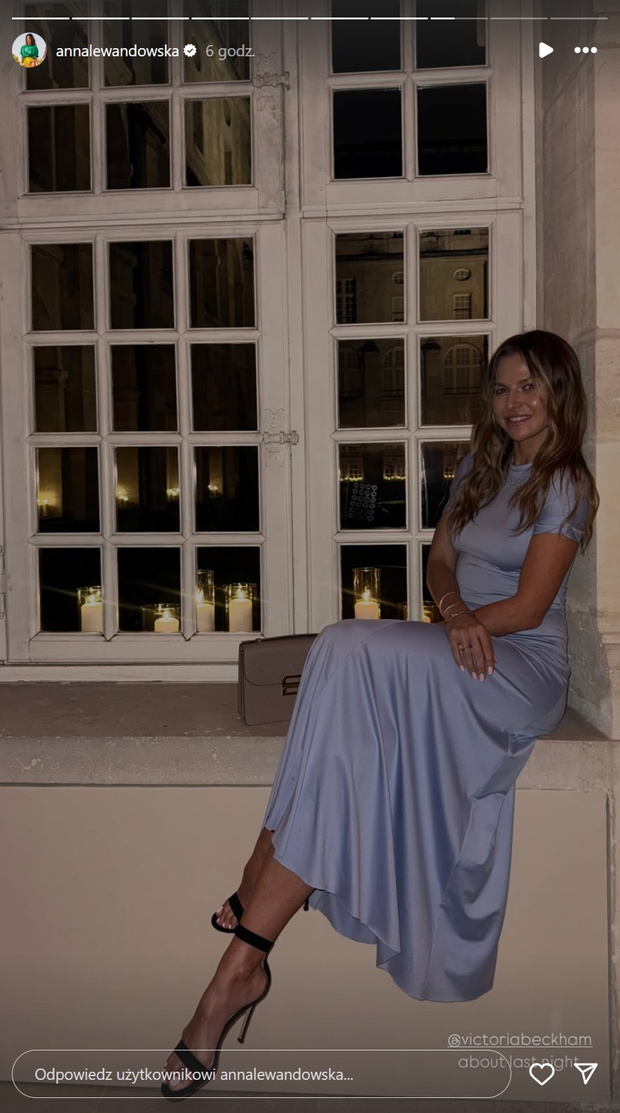 Anna Lewandowska w lawendowej kreacji od Victorii Beckham