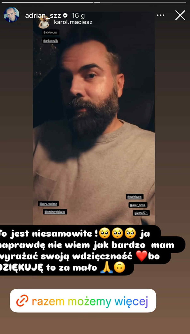 Poruszający gest Laury i Karola ze „ŚOPW” dla Adriana. Wzruszona Anita: „Brak mi słów”