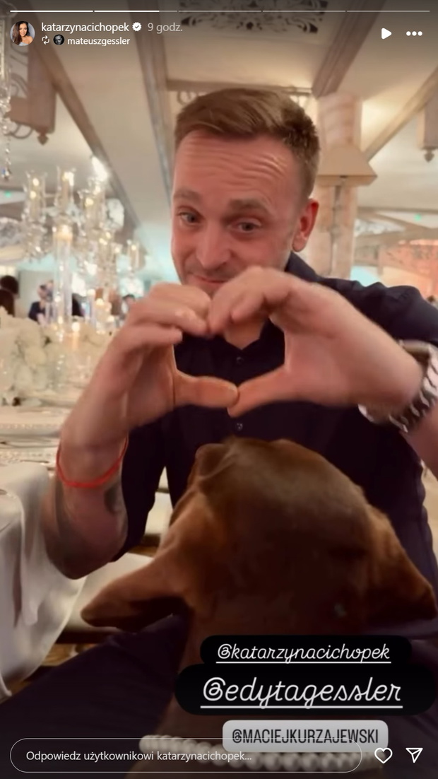 Mateusz Gessler na weselu Katarzyny Cichopek