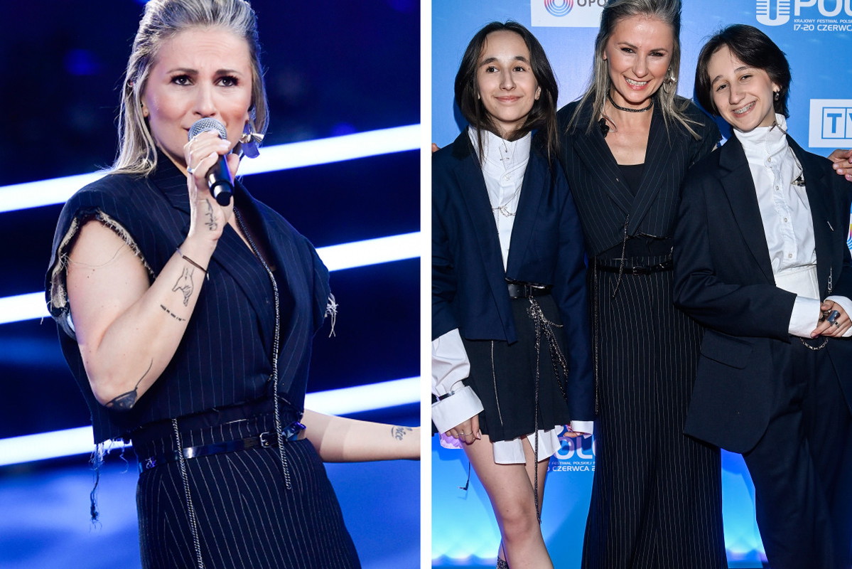 Ania Świątczak z córkami w Opolu 2022