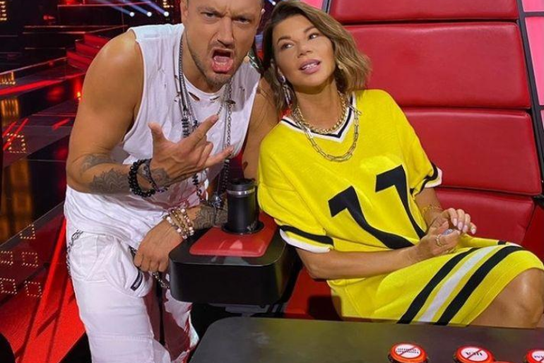 Edyta Górniak i Aleksander Baron na planie The Voice of Poland