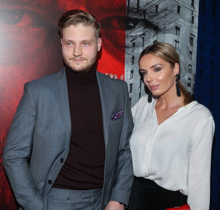 Agnieszka Włodarczyk z bratem na premierze filmu Ukryta Gra