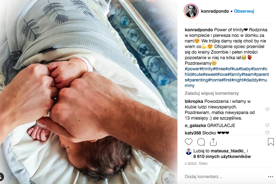 Konrad Pondo ze "Szkoły" został ojcem