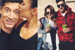 Anna i Robert Lewandowscy z "córką"
