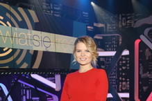 Marta Manowska na planie "Świat się kręci"
