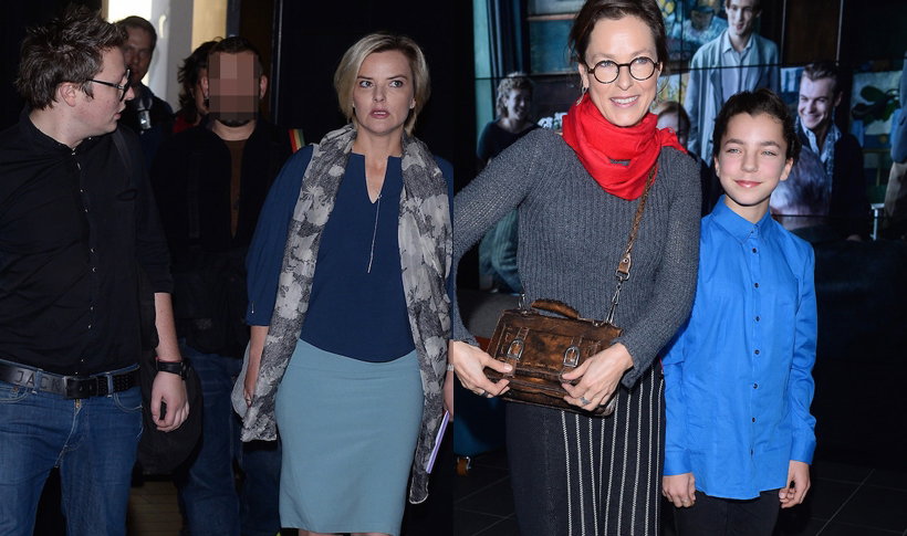 Monika Zamachowska i Aleksandra Justa na konferencji serialu Powidoki
