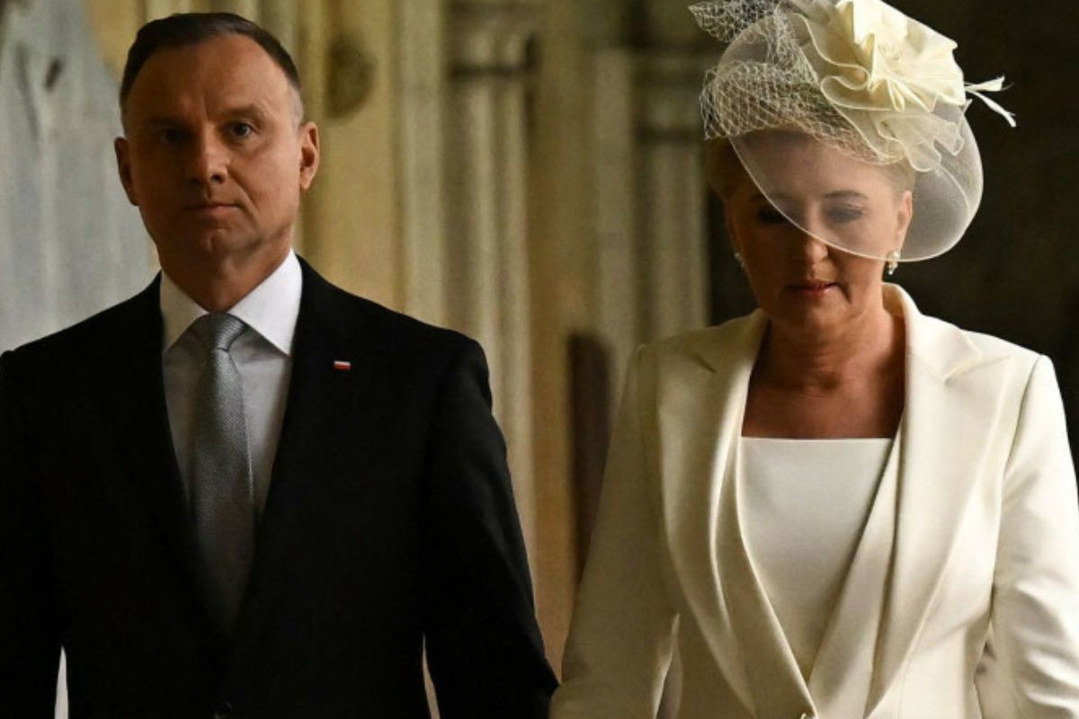 Andrzej Duda z żoną na koronacji króla Karola III