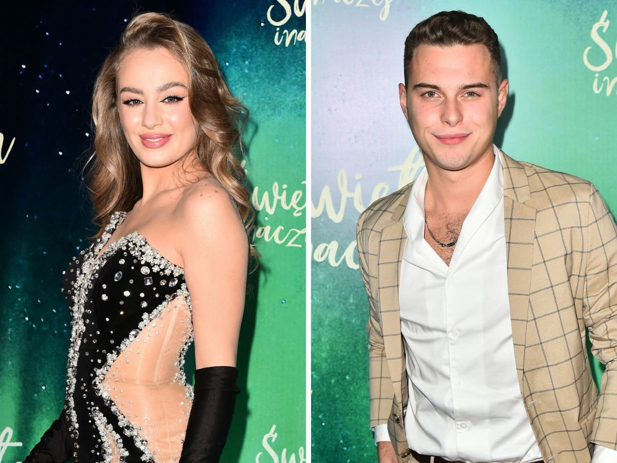 Wiktoria Gąsiewska i Adam Zdrójkowski na premierze filmu Święta inaczej