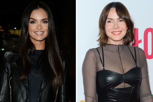 Klaudia El Dursi i Olga Bołądź na premierze filmu Miłość na pierwszą stronę