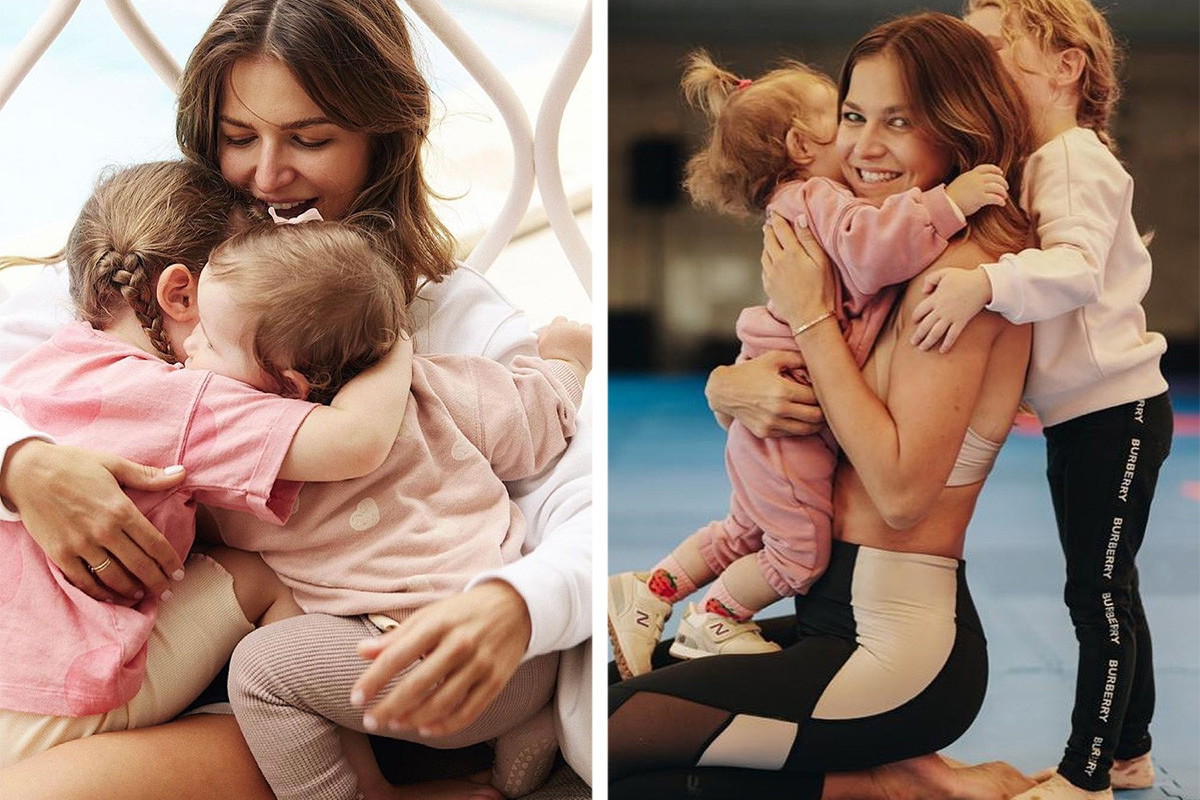 Anna Lewandowska z Laurą i Klarą