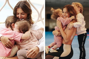 Anna Lewandowska z Laurą i Klarą