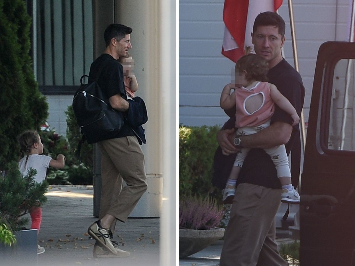Robert Lewandowski z córkami
