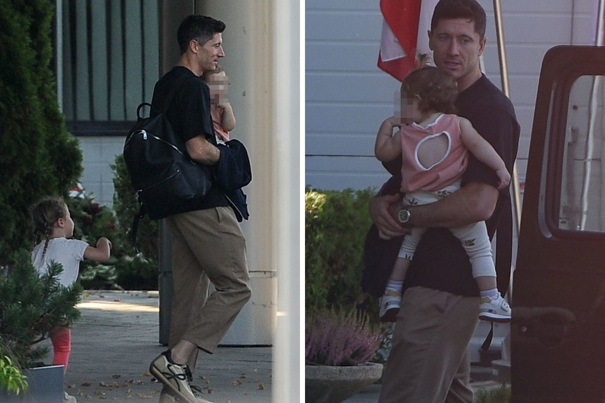 Robert Lewandowski z córkami