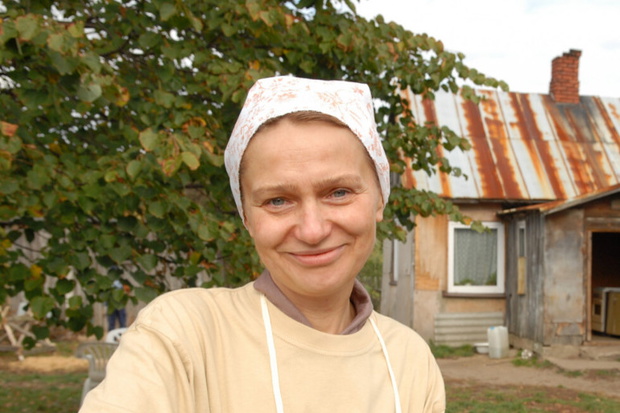 Katarzyna Żak na planie serialu Ranczo