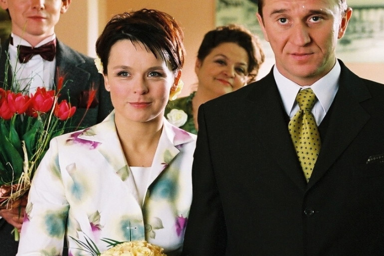 Edyta Jungowska i Paweł Wilczak na planie Na dobre i na złe