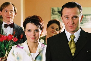 Edyta Jungowska i Paweł Wilczak na planie Na dobre i na złe