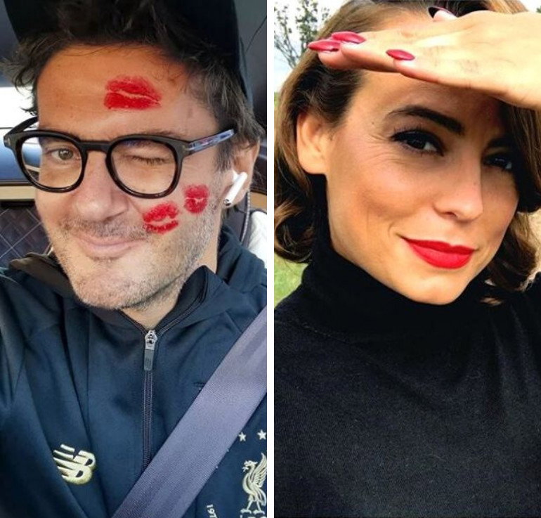 Anna Mucha w czarnym golfie, Kuba Wojewódzki w samochodzie