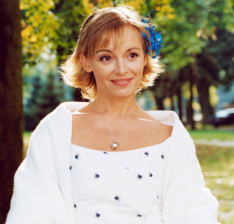 Katarzyna Chrzanowska na planie serialu Adam i Ewa