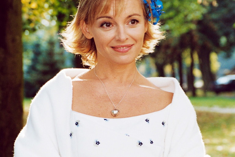 Katarzyna Chrzanowska na planie serialu Adam i Ewa