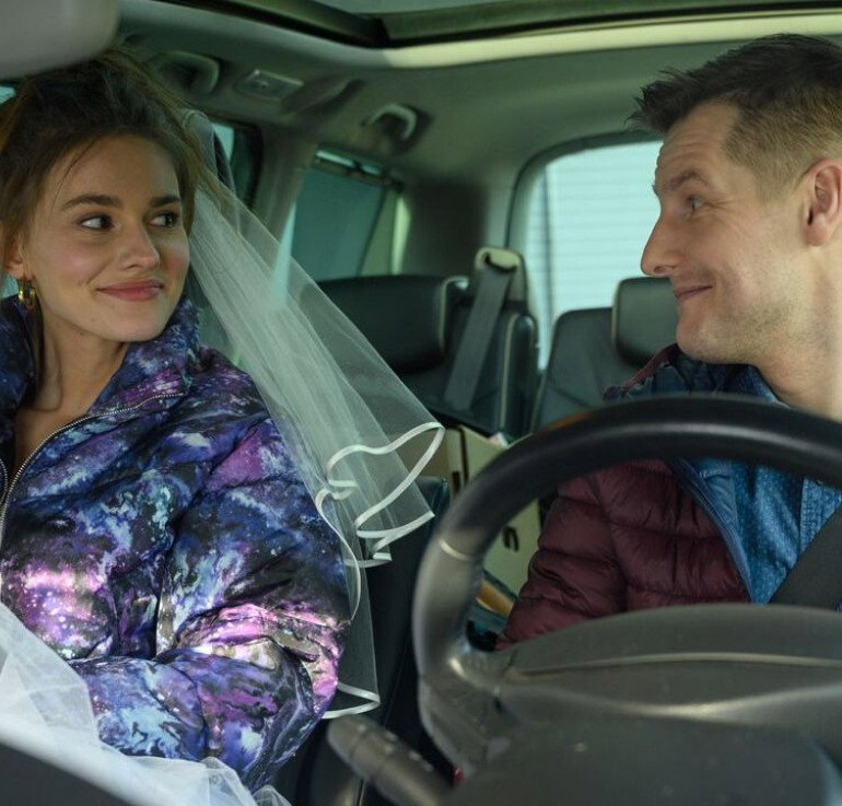 Dominika Kachlik i Rafał Mroczek na planie M jak miłość